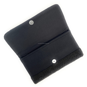 Pochette de soirée artisanale en soie durable ornée de perles étoiles multicolores pour femme, avec perles indiennes, pliable, fermeture magnétique, imperméable - Product Image 4