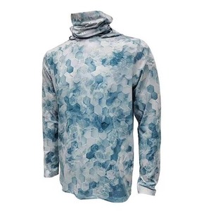 Camisa de Pesca con Capucha de Manga Larga para Hombre, Estampado Geométrico, UPF 50, Protección Anti-UV, Ropa para Exteriores - Product Image 1