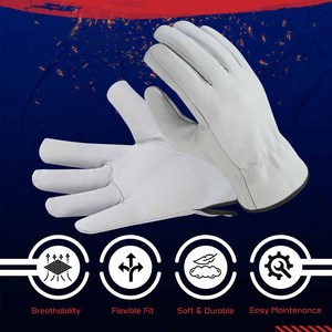 <b>Top</b> Grade Goatskin Leather Driving Gloves Heat & <b>Spark</b> Resistant Work Protection Custom Logo Outdoor Activities Gardening Gloves - Product Image 5