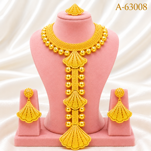 Designer Gold Silver <b>Necklace</b> <b>Set</b> for Women – Heavy Pendant <b>Bridal</b> Jewelry <b>Set</b> A-63003 - Product Image 6