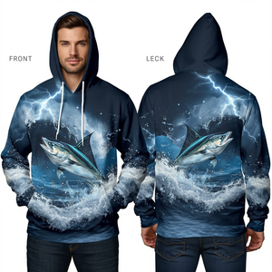 เสื้อฮู้ดตกปลา Storm Wave Swordfish Charge ลายฟ้าผ่า มหาสมุทร สำหรับนักตกปลา - Product Image 2