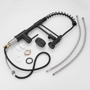 Robinet de cuisine purificateur noir mat extractible avec filtre pour évier et eau potable - Product Image 1