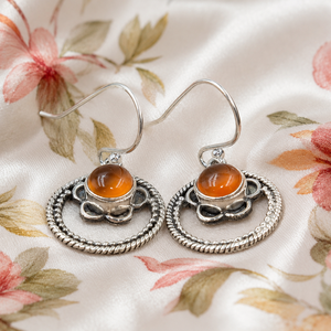 Natural Carnelian Gemstone <b>Dangle</b> <b>Earrings</b> 925 Sterling Silver Rose <b>Gold</b> Yellow <b>Gold</b> Plated Handmade Boho Hoop <b>Earrings</b> Women - Product Image 1