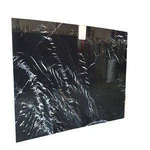 2023 Silky Nero Marquina Toros Black Marble Slabs Polished&Honed Outdoor Indoor Construction Projects Made in Turkey CEM-P-43
