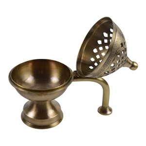 De style Oriental Brûleur D'encens En Laiton Brillant Antique Décor À La Maison Parfum D'ambiance En Laiton En Métal De Conception De Conception Traditionnelle - Product Image 2