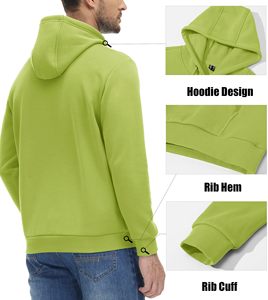 เสื้อฮู้ดดี้ผู้ชายแบบสั่งทำพิเศษ ไซส์ใหญ่ สีพื้น ผ้าฝ้ายฟลีซ สวมใส่สบาย ไม่มีลาย  ไซส์ใหญ่พิเศษ เสื้อฮู้ดดี้และเสื้อสเวตเชิ้ตผู้ชาย - Product Image 4