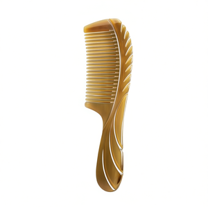 Peine de Cuerno de Búfalo Natural Hecho a Mano de Primera Calidad para Hombres y Mujeres, Herramienta de Estilismo para Barba y Bigote, Herramienta de Bolsillo para Peinar el Cabello - Product Image 2