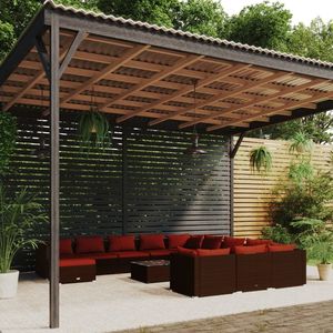 Conjunto Modular Grande de Muebles de Jardín de Ratán PE Marrón, Muebles Modulares de Exterior de Primera Calidad - Product Image 1