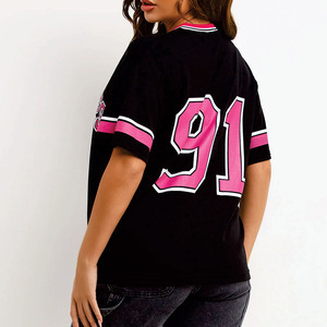 Jersey de Fútbol Americano Unisex con Cuello en V, Talla Grande, Malla Transpirable, Estampado de Número Rosa, Poliéster, Pedido al por Mayor, MOQ Bajo, Personalizable OEM - Product Image 6