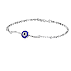 IGI Certified Lab Grown Round Diamond Charm <b>Bracelet</b> in <b>Solid</b> 925 Sterling <b>Silver</b> - Product Image 1