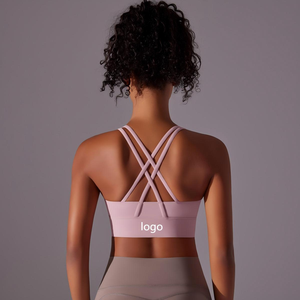 Nouveau soutien-gorge de sport respirant 2025 grande taille à fines bretelles pour femme, rembourré, avec logo frontal, idéal pour la gym, la course et l'entraînement - Product Image 3