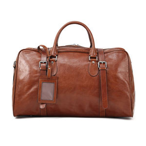Sac de voyage en cuir véritable pour hommes, 30-40L, fermeture à glissière, sac de voyage décontracté pour week-end, poignée souple, couleur unie - Product Image 1