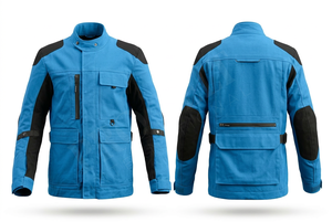 แจ็คเก็ตมอเตอร์ไซค์ผ้าสักหลาดดีไซน์ล่าสุดสำหรับผู้ชาย ทนทานต่อสภาพอากาศ ผ้าคุณภาพดี มีกระเป๋าหลายช่อง ปรับขนาดได้ แจ็คเก็ตขี่มอเตอร์ไซค์ทันสมัย - Product Image 2