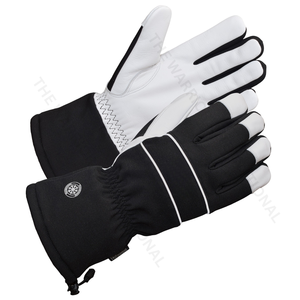 Gants de ski d'hiver en cuir de chèvre haute visibilité – Membrane et tissu imperméables, gants isolés pour performances par temps froid - Product Image 3
