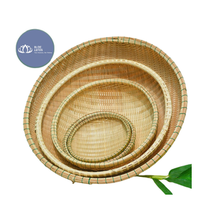 BEST SELLER Plateau de service en bambou artisanal de haute qualité, panier de rangement rond pour fruits, accessoire décoratif, vente en gros - Product Image 1