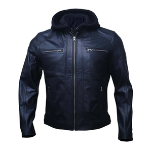 Blouson en cuir pour homme, style motard, tendance 2026, en similicuir ou cuir de vachette, qualité supérieure, personnalisable, nouvelle collection - Product Image 1
