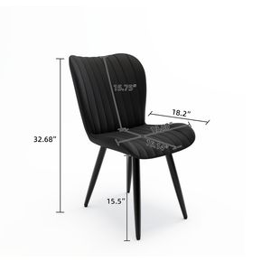 Set di 4 Sedie da Pranzo Moderne Senza Braccioli in Ecopelle PU con Cuscini Spessi e Gambe in Metallo, Sedie Laterali per Cucina e Sala da Pranzo - Product Image 2