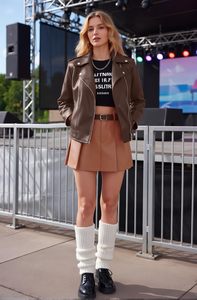 เสื้อแจ็คเก็ตหนังเทียมผู้หญิงแบบสั้น ซิปหน้า สไตล์ลำลอง แบบ Biker ขายส่ง OEM - Product Image 5