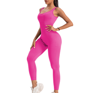 Mono de yoga de una pieza para chicas altas, con efecto fruncido en los glúteos, pantalones acampanados, ropa deportiva con logo personalizado - Product Image 1