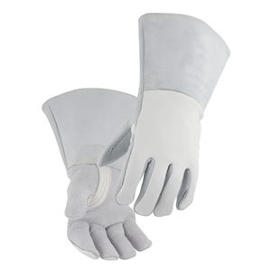 Full Grain Tig Welding <b>Gloves</b> Long Cuff High Quality Goat Leather Eco-Friendly Breathable Outdoor Use Soft Durable 15cm - Product Image 1