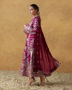 WS International 615 - Impresionante Salwar Kameez Maxi de Colores para Mujer, Material de Viscosa para Fiestas y Bodas - Product Image 5
