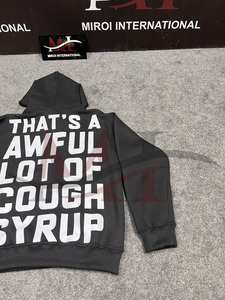Sudadera con Capucha Personalizada de Invierno para Hombre, 100% Algodón de Alta Calidad, Corte Regular, Modelo Assali, con Estampado 'THAT'S a AWFUL LOT of COUGH SYRUP' - Product Image 6