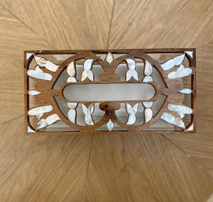 Caja de Pañuelos de Madera con Incrustaciones de Nácar, el Mejor Regalo para Esposas y Amigos, Caja de Pañuelos para Coche de FWE - Product Image 6