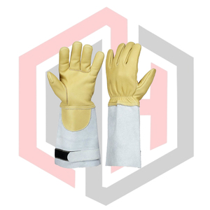 Gants de sécurité en cuir pour pompiers, anti-chaleur, durables, respirants, sans silicone, sans poudre, résistants à la chaleur, anti-impact, gants TIG - Product Image 1