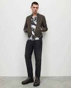 OEM Trendy Slim Sheepskin <b>Suede</b> Leather <b>Jacket</b> <b>Men</b> Custom Logo Breathable Fabric Material Embroidery Decoration Reasonable Price - Product Image 4