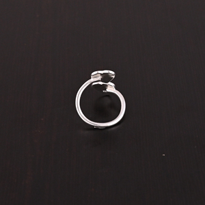 Modern Double-Heart <b>Adjustable</b> <b>Ring</b> for Women | Wedding & Party Occasions | 925 Sterling <b>Silver</b> - Product Image 5