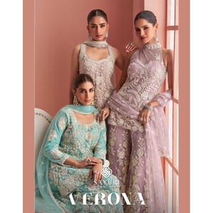 Vestido de novia especial Sayuri Designer Verona de malla pesada con bordado de lentejuelas, ropa étnica de diseñador - Product Image 6