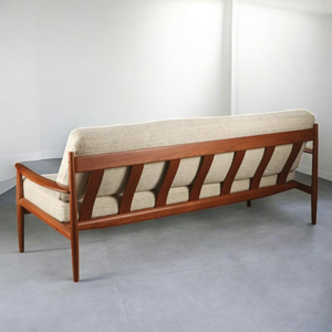 Sofá de Madera de Teca Sólida para Vestíbulo, Estilo Moderno de Mediados de Siglo, 3 Plazas, para Hotel, Salón, Oficina, Proyecto Comercial, Fabricante B2B - Product Image 2