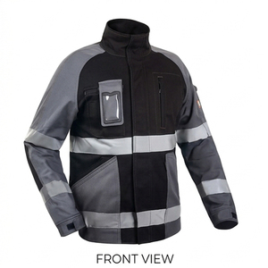 Ensemble veste et pantalon de travail imperméable haute visibilité unisexe, tissus microfibres réfléchissants, uniforme de sécurité pour la construction et la mécanique - Product Image 3