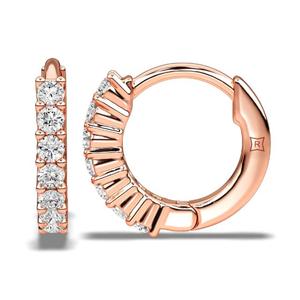 Élégantes boucles d'oreilles créoles Huggie en diamant de laboratoire, or 10K 14K 18K, platine, argent, bijoux fins pour femme au quotidien - Product Image 4