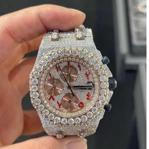Reloj de Alta Calidad Personalizado con Diamantes Cultivados en Laboratorio, Estilo Hip Hop, Regalo para Hombre - Product Image 1