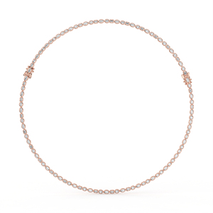 14K 18K Lab Grown Diamond Tennis Necklace Marquise Oval Emerald Cut Gold Bezel <b>Set</b> Multi Shape Luxury Choker Fine Wedding Party - Product Image 2