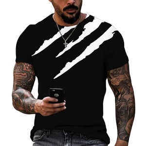 Camiseta de talla grande de algodón de alta calidad con estampado frontal personalizado para hombre - Product Image 1