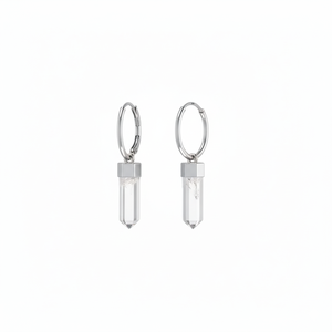 Boucles d'oreilles pendantes en argent sterling 925 de qualité supérieure, finition brillante, forme crayon, serties de cristaux, tendance, cadeau pour mariage et fête, lot de 4 - Product Image 1