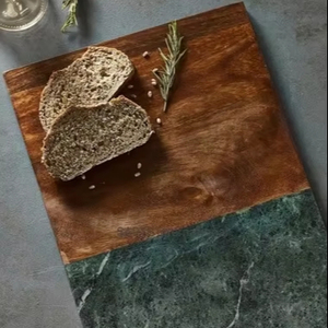 Tabla de cortar de mármol de madera de acacia Natural de alta calidad, bloque multifunción para cortar, queso y servir en la cocina de la India - Product Image 1