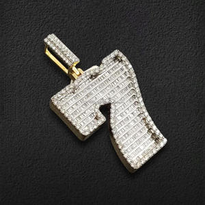 จี้เพชรโมอิสซาไนต์รูปเลข 7 แบบกำหนดเอง สร้อยคอฮิปฮอปแบบ Iced Out ชุบทอง - Product Image 1