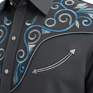Camisa de Hombre de Lujo, Corte Regular, 100% Poliéster, Manga Larga, con Botones y Logotipo Bordado Floral, Personalizable con Impresión - Product Image 5