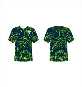 Camiseta de Manga Corta para Hombre con Estampado de Mármol Verde, Cuello Redondo, Corte Regular, Secado Rápido, Tejido de Poliéster, Estilo Casual - Product Image 1