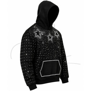 Sudadera con capucha para hombre, estilo urbano, informal, de manga larga, a la moda, para invierno, con pedrería. - Product Image 3