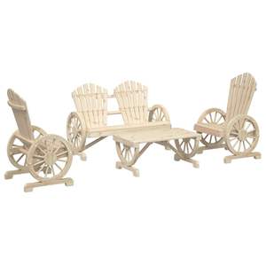 Grand ensemble de salon de jardin ergonomique en bois de sapin massif naturel, mobilier d'extérieur de qualité supérieure - Product Image 2