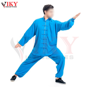 Uniforme de Artes Marciales Blanco de Primera Calidad al por Mayor con Ribete Negro, Ropa Tradicional de Kung Fu para Práctica y Combate - Product Image 6