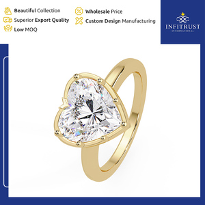 In Depth Experienced Vendor Selling Excellent VVS Clarity Handcrafted 925 Sterling <b>Silver</b> <b>Solitaire</b> Diamond <b>Rings</b> at Bulk Price - Product Image 2