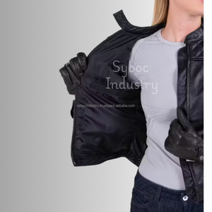 Women's New Quilted CE Certified Riding Leather <b>Biker</b> <b>Jacket</b> Plus Size Windproof Protective Sportswear Adults Motorcycle Racing - Product Image 4