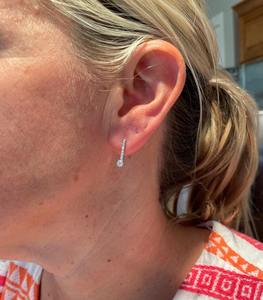 Elegantes Pendientes de Oro de 14K con Diamantes de Laboratorio en Forma de Gota, Corte Redondo, Joyería Fina, Regalo de Lujo para Mamá, Cumpleaños, Aniversario - Product Image 2