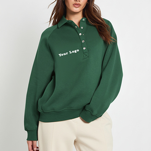 High Quality Drop Shoulder Heavyweight <b>Women's</b> Sweatshirt Streetwear 100% Cotton Pullover Loose Fit Lady Sweatshirt - Product Image 1