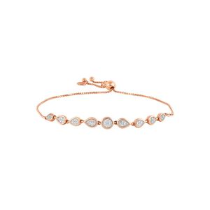 Bracelet en or rose plaqué diamant de qualité supérieure, coupe poire, micro-incrustation, chaîne classique pour femme, bijou à porter au quotidien - Product Image 1